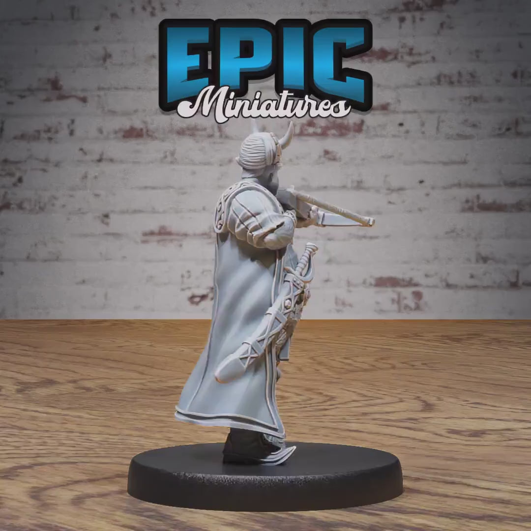 Tiefling Merchant (Medium) | Premium DnD Minis High Quality Resin Miniature | NPC, Citizen, Bow, Shopkeeper, Trader, Vendor, Sword, Furs