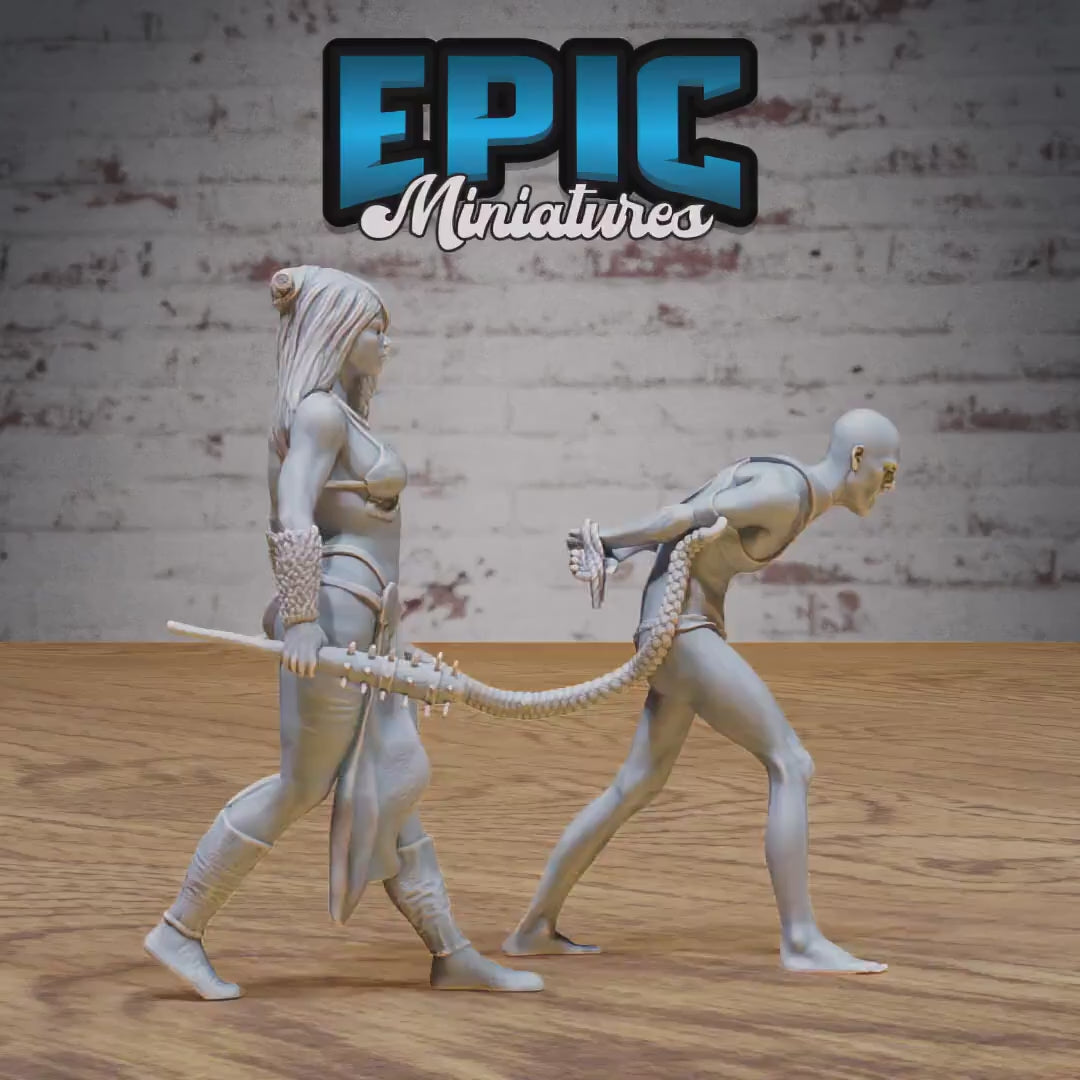 Female Slaver (Medium) | Premium DnD Miniatures | High Quality Resin | D&D RPG | EPIC | Jailer, Jailor, Whip, Master, Slaves, Prisoner, Drow