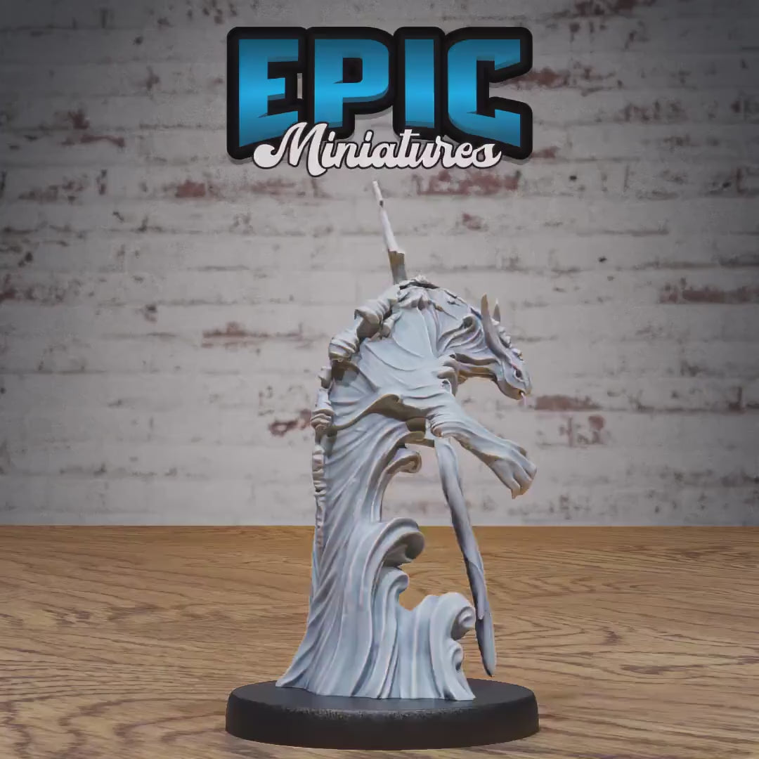 Water Elemental Bundle (Medium) | Premium DnD Minis | High Quality Resin Miniature | Waves, Beast, Trident, Dungeons and Dragons