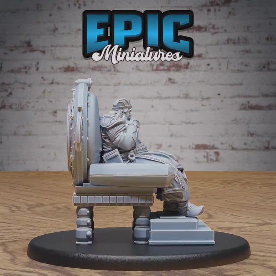 False Emperor (Medium) | Premium DnD Minis High Quality Resin | Male, King, Fat, Throne, Eating, Pig, Belly, Magic, Kick, Kingdom, Royal