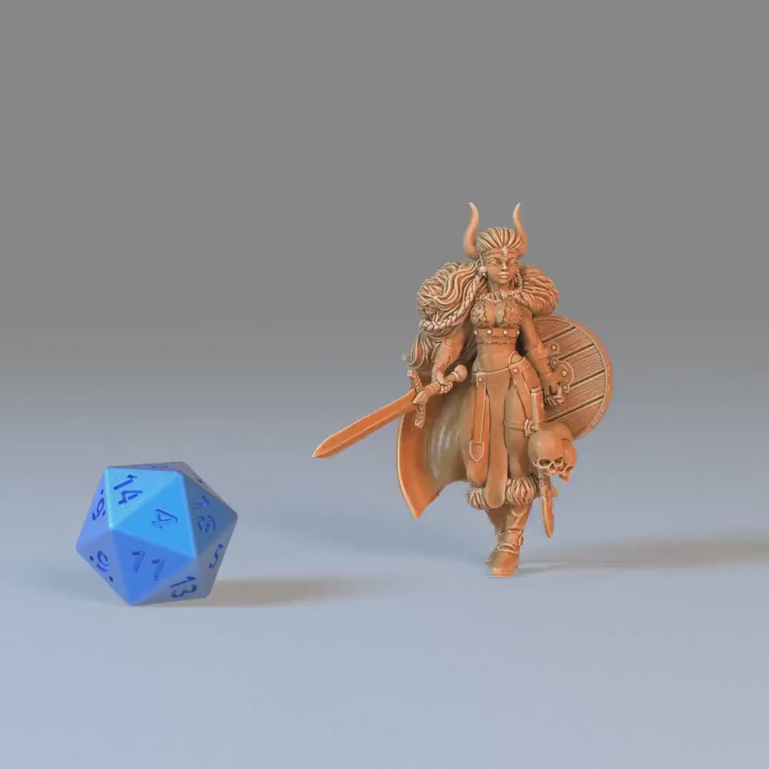 Dwarf Princess (Medium) | Premium DnD Minis High Quality Resin | EPIC 28mm | Gnome, Viking, Gnome, Queen, Skulls, Strong, Horns, Female