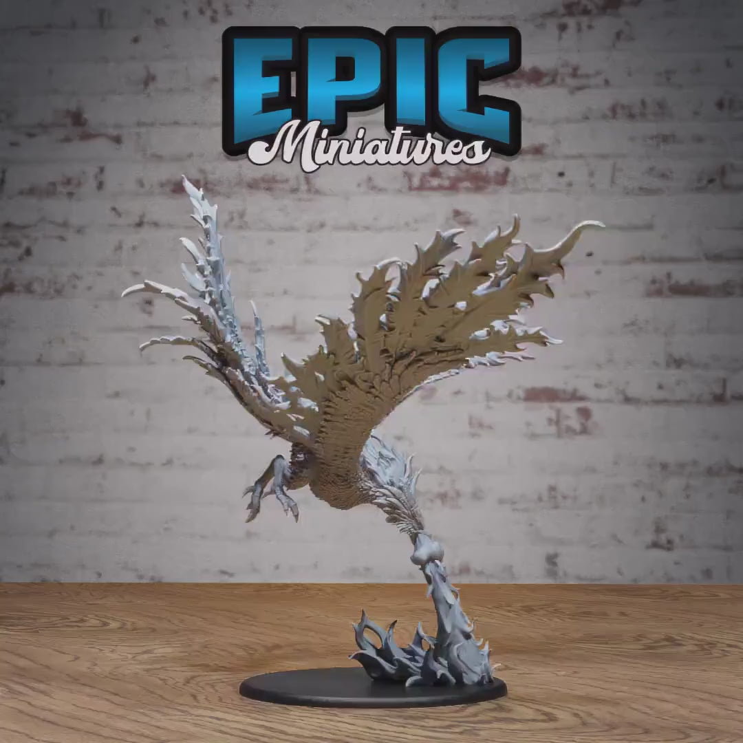 Primordial Phoenix Miniature (Huge) | Premium DnD Minis | High Quality Resin | Flame, Fire, Dragon, Feathers, Flying, Beast, Flames, HP