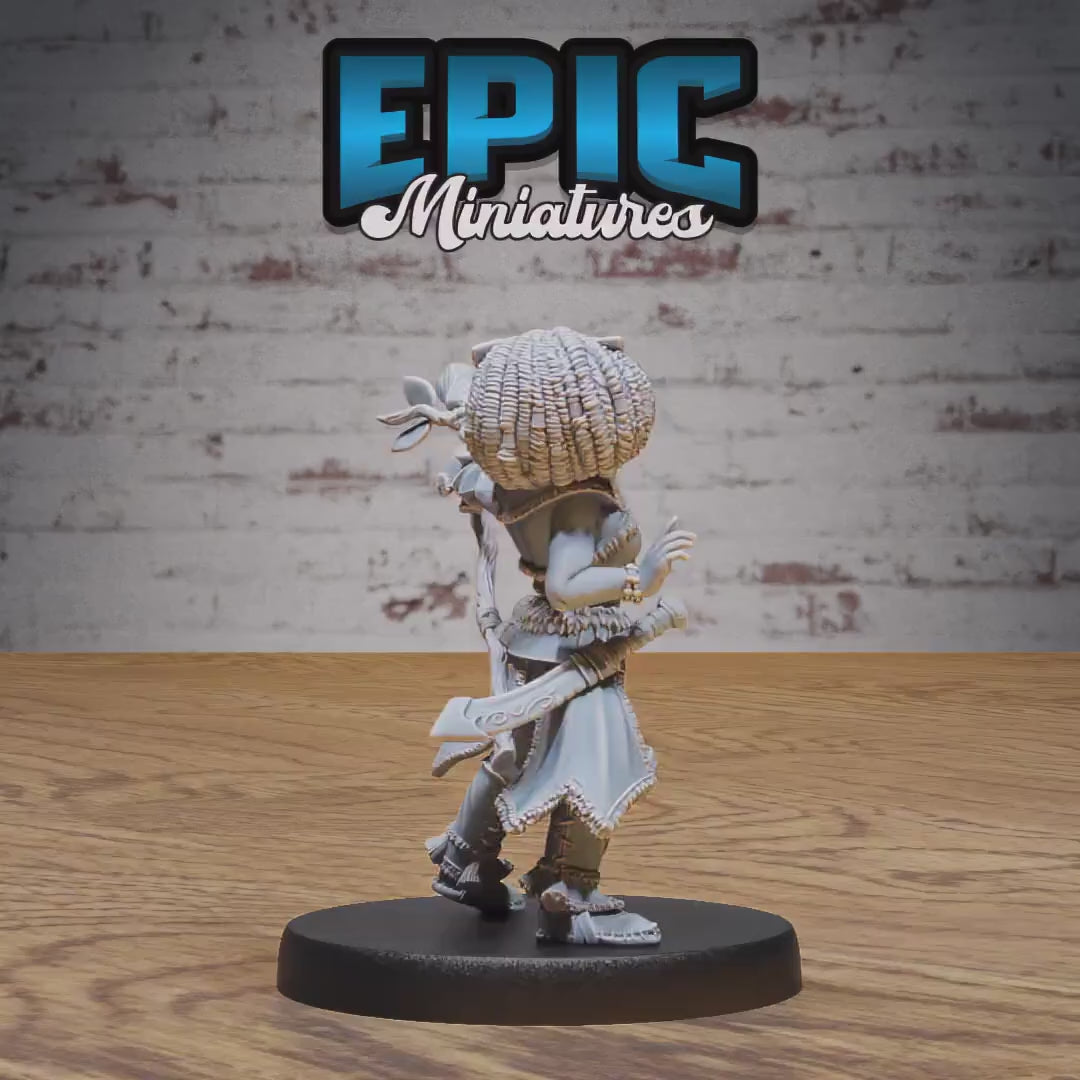 Halfling Druid (Medium) | Premium DnD Miniatures | High Quality Resin | D&D RPG | Female, Gnome, Leaf, Staff, Bird, Druids, Magic, Sorcerer