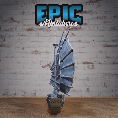 Ship & Lighthouse | Premium DnD Minis High Quality Resin Miniature | Boat, Ocean, Shore, Ships, Harbor, Dock, Sail, Fishery, Beach,