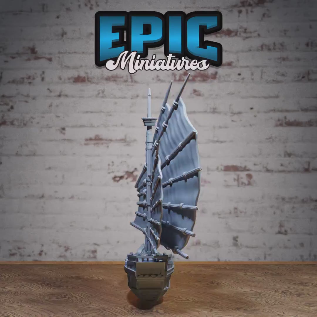 Ship & Lighthouse | Premium DnD Minis High Quality Resin Miniature | Boat, Ocean, Shore, Ships, Harbor, Dock, Sail, Fishery, Beach,