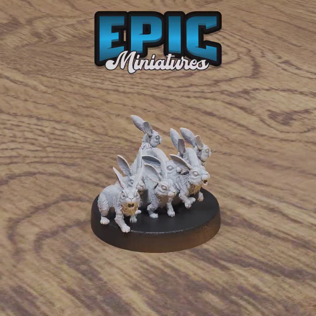 Rabbit Swarms | Premium DnD Miniatures | High Quality Resin | D&D RPG | Swarm, Bundle, Rabbits, Bunnies, Bunny, Creature, Beast, Small, Cute