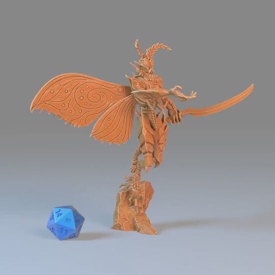 Mothman (Large) | Premium DnD Minis with High Quality Resin | EPIC | 28mm | Butterfly, Bug, Male Insect, Moth Man, Wings, Bug Enemy, Druid