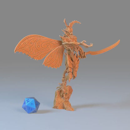 Mothman (Large) | Premium DnD Minis with High Quality Resin | EPIC | 28mm | Butterfly, Bug, Male Insect, Moth Man, Wings, Bug Enemy, Druid