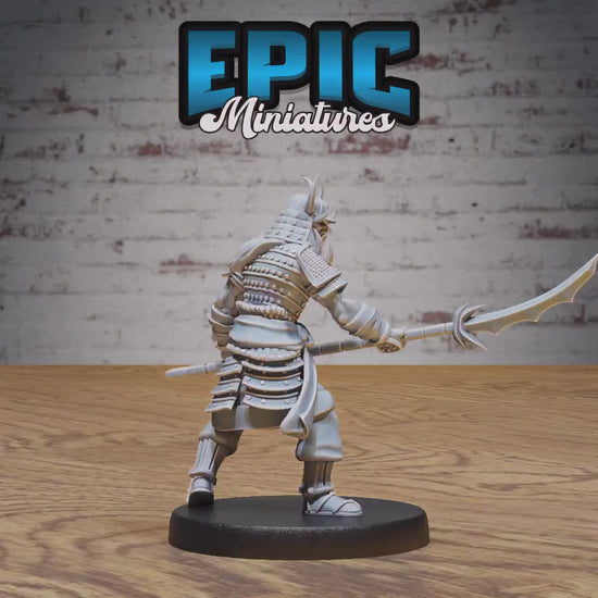 Oni Samurai (Medium) | Premium DnD Minis High Quality Resin | Male, Asian, Axe, Sword, Katana, Fighter, Japan, Japanese