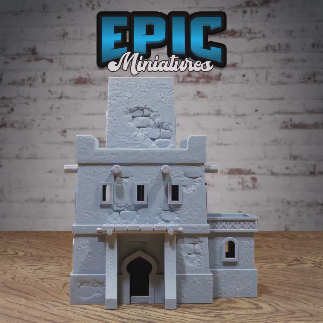 Oriental Building v2 | Premium DnD Minis High Quality Resin Miniature | House, Store, Structure, Shopping, Awning, Eastern, Market, Town