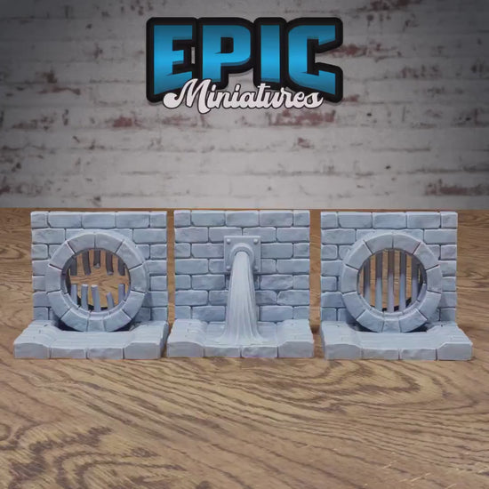 Sewer Environment Bundle | Premium DnD Miniatures | High Quality Resin | Well, Stone, Bridge, Scatter, Village, Water, Terrain, Tiles, Tile