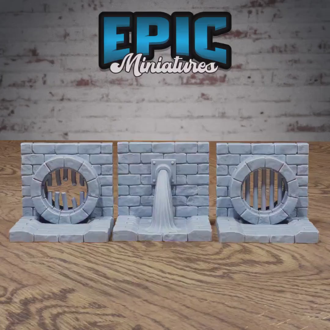 Sewer Environment Bundle | Premium DnD Miniatures | High Quality Resin | Well, Stone, Bridge, Scatter, Village, Water, Terrain, Tiles, Tile