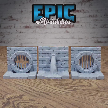 Sewer Environment Bundle | Premium DnD Miniatures | High Quality Resin | Well, Stone, Bridge, Scatter, Village, Water, Terrain, Tiles, Tile