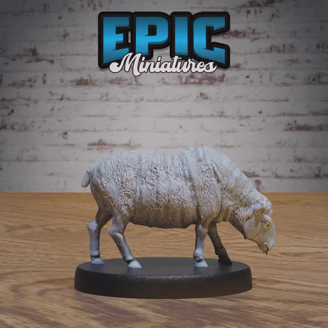 Sheep (Medium) | Premium DnD Miniatures | High Quality Resin | D&D RPG | Lamb, Livestock, Stable, Grazing, Animals, Beast, Creature, Wool
