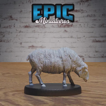 Sheep (Medium) | Premium DnD Miniatures | High Quality Resin | D&D RPG | Lamb, Livestock, Stable, Grazing, Animals, Beast, Creature, Wool