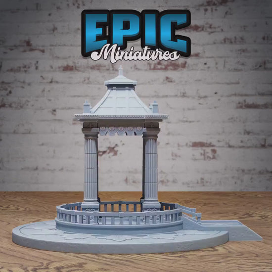 Oriental Shrine (Gargantuan) | Premium DnD Minis High Quality Resin Miniature | Gazebo, Temple, Curtains, Eastern, Building, Structure