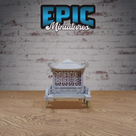 Noble Carriage | Premium DnD Minis High Quality Resin | Japanese, Travel, Japan, Asia, Asian, China, Horse Buggy, Straw, Wheels, Village