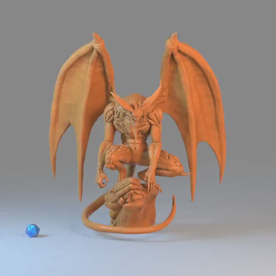Satan (Huge) | Premium DnD Minis with High Quality Resin | EPIC | 28mm | TTRPG | Devil, Hell Rock, Wings, Massive, Perched Enemy, Underworld