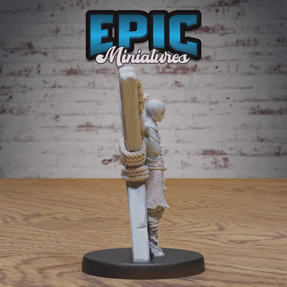 Old Prisoner v2 (Medium)| Premium DnD Miniatures | High Quality Resin | D&D RPG | EPIC | Hood, Slave, X Cross, Tortured, Jail, Abyss, Cell