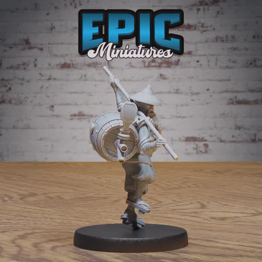 Drunk Master (Medium) | Premium DnD Minis High Quality Resin | Monk, Kong Fu, Chinese, Asian, Japan, East Asia, Barrel, Ale, Stick, Monk