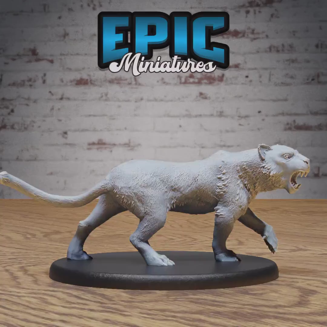Tiger (Large) | Premium DnD Miniatures | High Quality Resin | Druid, Lion, Shapeshifter, Beast, Panther, Cheetah, Jaguar, Creature, Big Cat