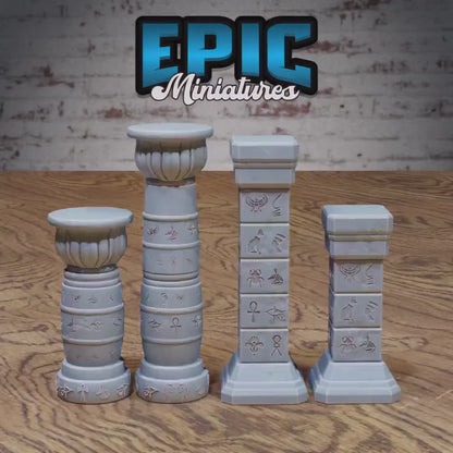 Ancient Egyptian Scatter Miniature (Bundle B) | Premium DnD Minis High Quality Resin | Sphinx, Terrain, Hieroglyphs, Columns, Portals Portal
