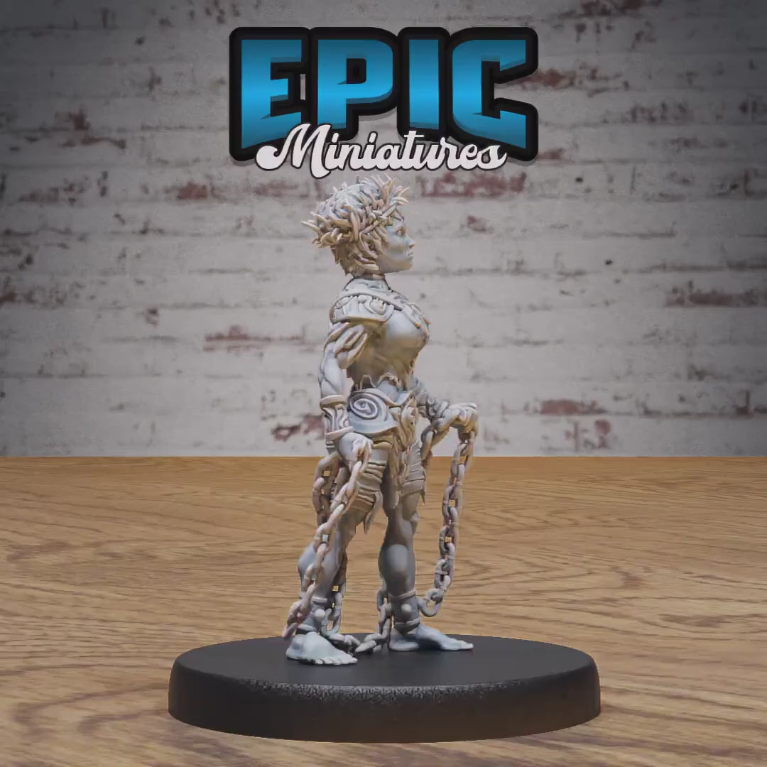 Slave Halfling (Medium) | Premium DnD Miniatures | High Quality Resin | D&D RPG | EPIC | BG3 Hope, Gnome, Chains, Torture, Tied, Prisoner