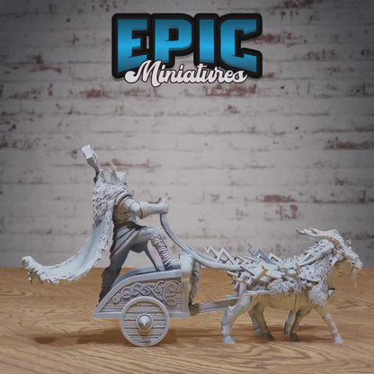 Thor Avatar (Large) | Premium DnD Miniatures | High Quality Resin | D&D RPG | EPIC | Lightning, Chariot, Goat, Goats, Mount, Hammer, Mjölnir