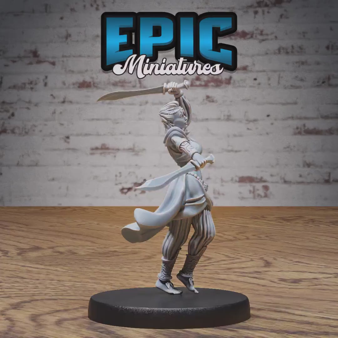 Belly Dancer (Medium) | Premium DnD Minis High Quality Resin Miniature | Swords, Katana, Female, Woman, Exotic, Arabic, Arabian, Middle East