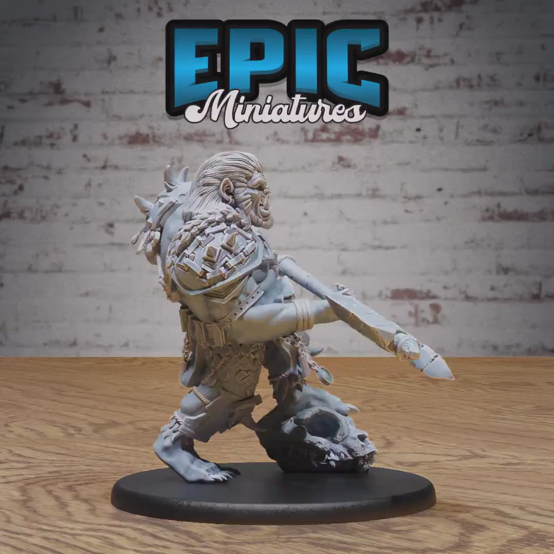 Bugbear Raider (Large) | Premium DnD Miniatures | High Quality Resin | Raiders, Orc, Bugbears, Goblins, Enemy, Creature, Beast, 5e, Bear
