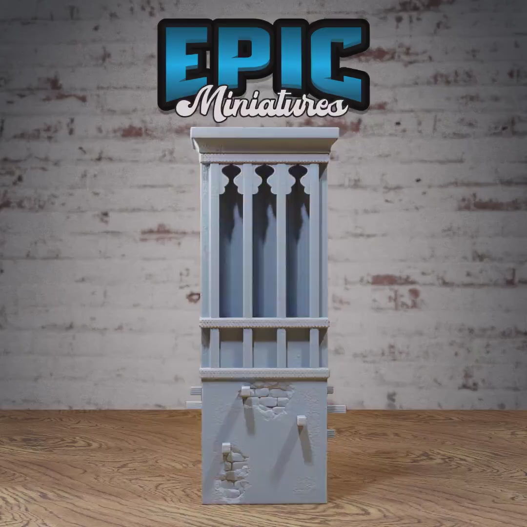 Wind Tower | Premium DnD Minis High Quality Resin Miniature | Desert, Structure, Building, Air, Eastern, Sand, Arabian, Middle East, Spire