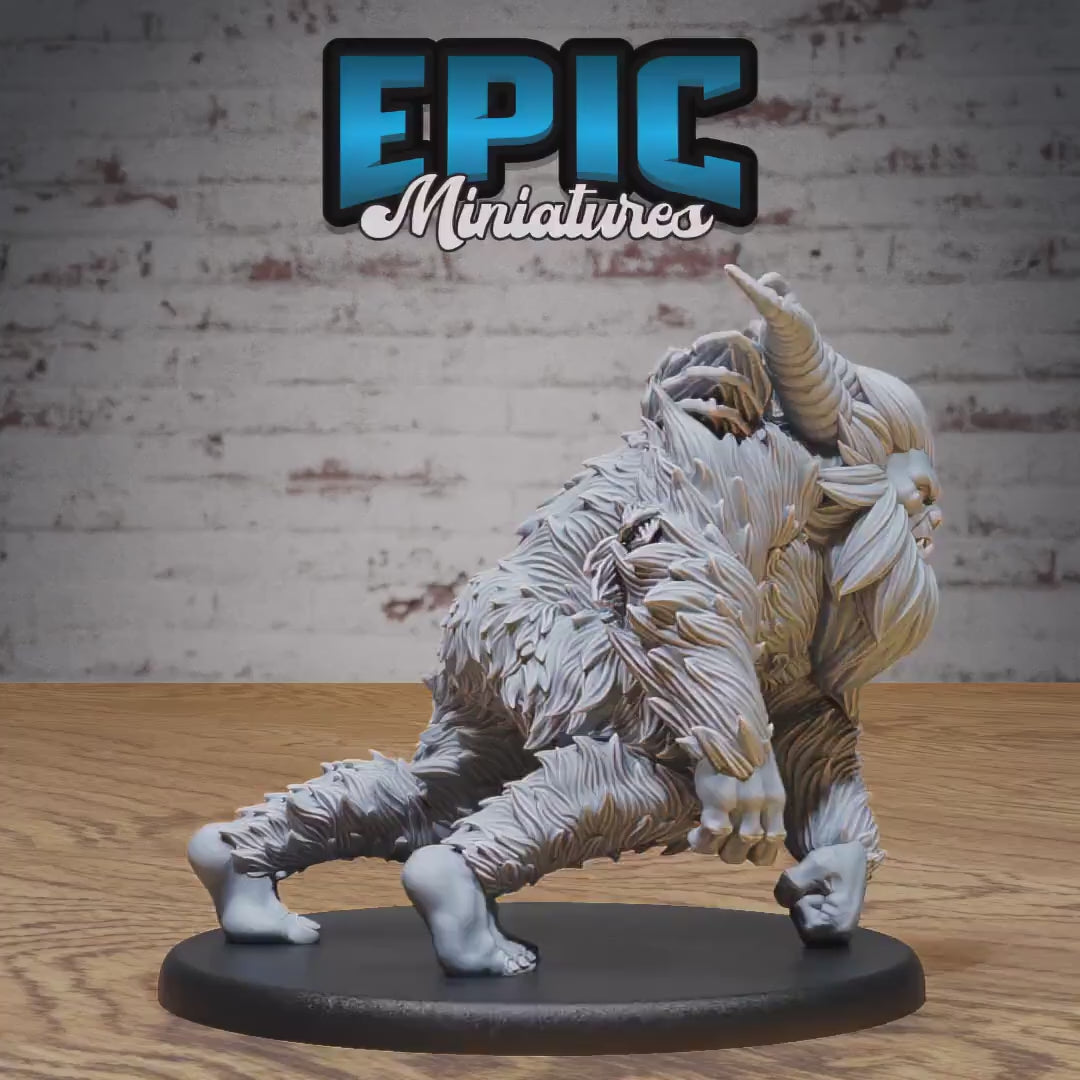 Old Yeti (Large) | Premium DnD Miniatures | High Quality Resin | D&D RPG | EPIC | Happy, Beast, Snow, Winter, Abominable, Arctic Campaign