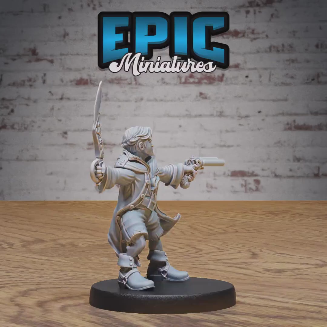 Young Halfling Cabin Boy (Medium) | Premium DnD Miniatures | High Quality Resin | D&D RPG | Pirate, Adventurer, Map, Pistol, Cutlass, Shoot