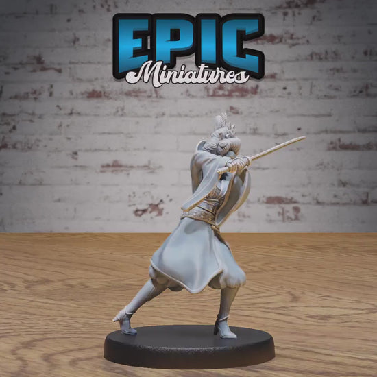 Warrior Empress (Medium) | Premium DnD Minis High Quality Resin | Female, Asian, Axe, Sword, Fighter, Japan, Japanese, Chinese, China, Hair