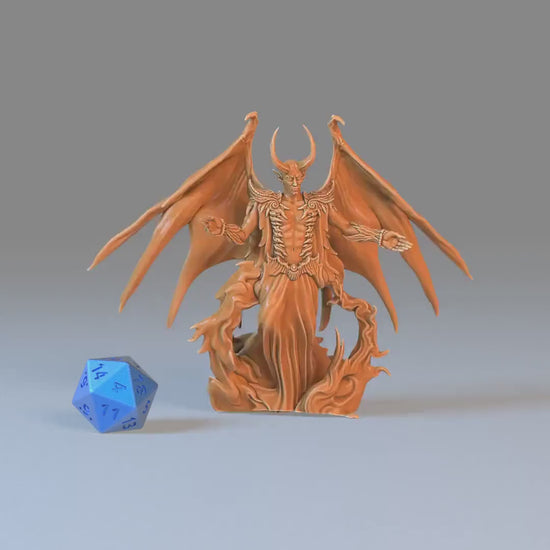 Devil Duke (Medium) | Premium DnD Minis with High Quality Resin | EPIC | 28mm | TTRPG | Archdevil, Flame, Fire, Fiend, Evil, Male, Horn