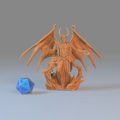 Devil Duke (Medium) | Premium DnD Minis with High Quality Resin | EPIC | 28mm | TTRPG | Archdevil, Flame, Fire, Fiend, Evil, Male, Horn