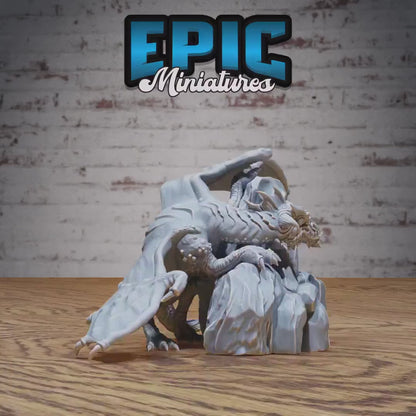Black Dragon Wyrmling (Medium) | Premium DnD Minis | High Quality Resin | Wyvern Mini, Beast, Medium, Cute, Stretching, Dragon, Baby Infant