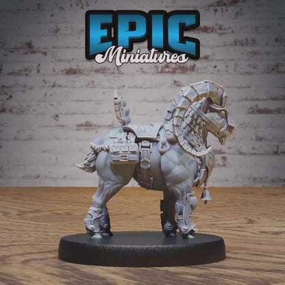 Wild Goat Beast Mount (Medium) | Premium DnD Minis with High Quality Resin | Fantasy Goat, Sheep, Bighorn, Saddle Bell, Scrolls, Armor