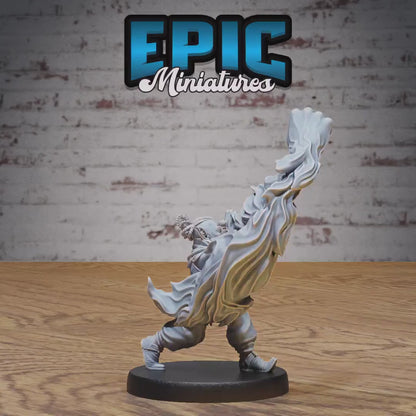 Halfling Sorcerer (Medium) | Premium DnD Miniatures | High Quality Resin | D&D RPG | Male Wizard, Magic, Spells, Running, Mage Hand Fist