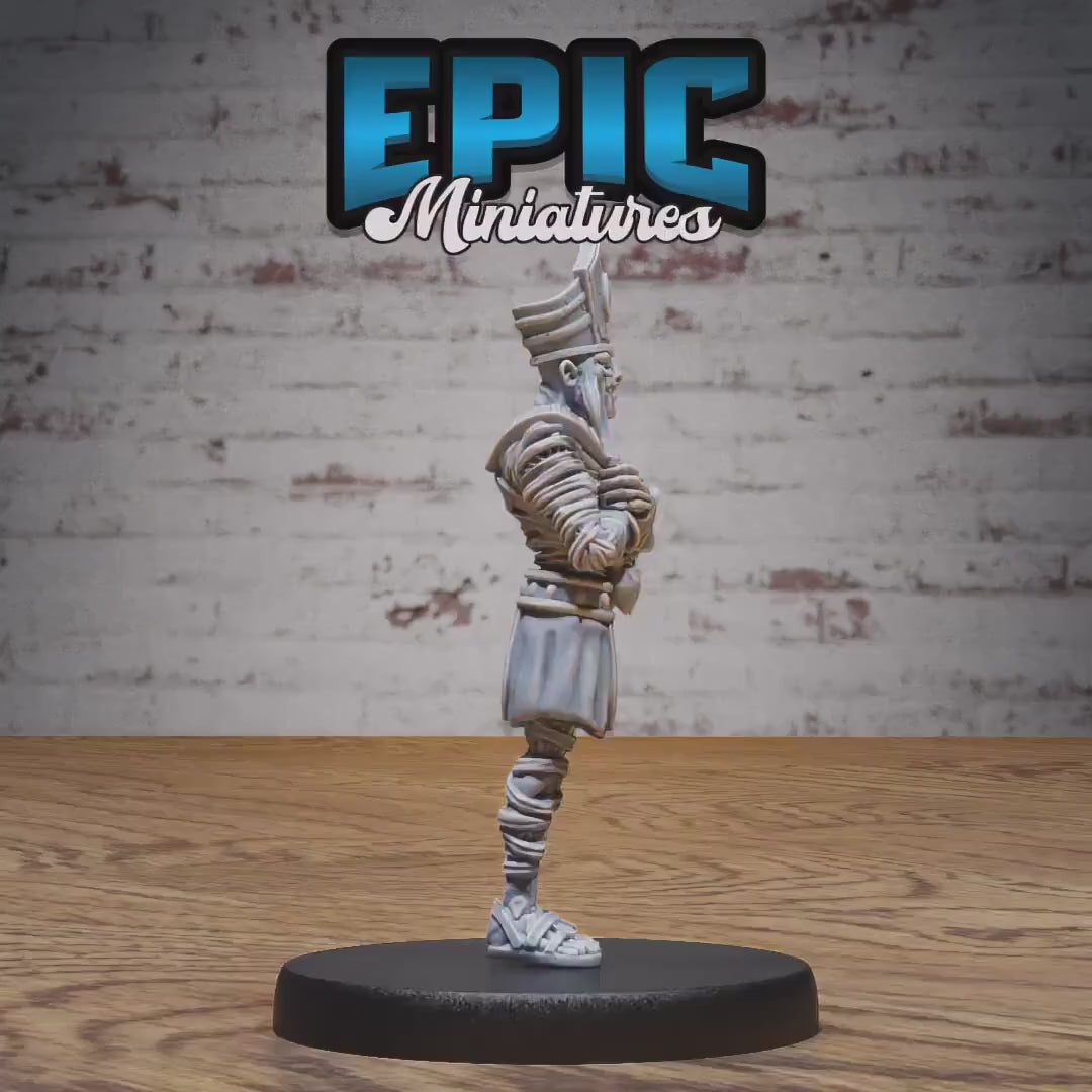 Ancient Egyptian High Priest Miniature (Medium) | Premium DnD Minis High Quality Resin | Fantasy, Mummy, Tomb, Magic, Scythe