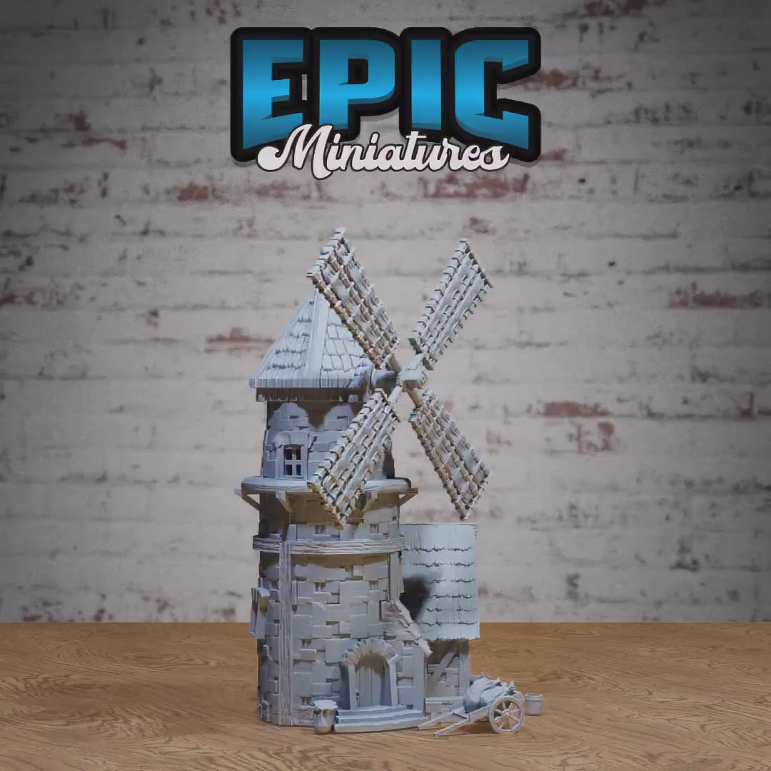 Windmill | Premium DnD Miniatures | High Quality Resin | D&D RPG | Farm, Windmill, BG3, Baldur's Gate 3, Country, Building, Environment