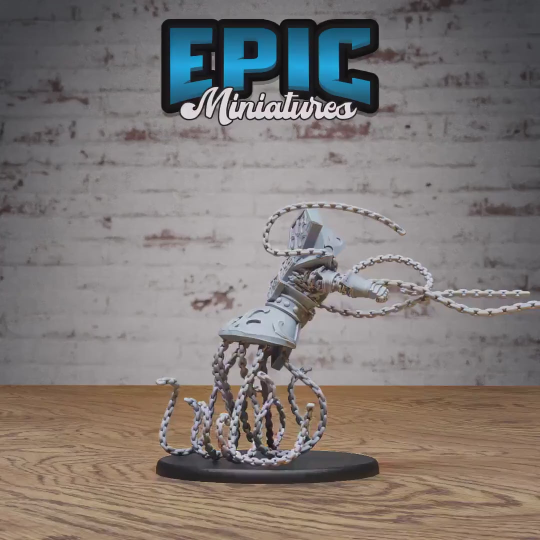 Chain Golem Bundle (Large) | Premium DnD Minis High Quality Resin Miniature | Fantasy, Hell, Chains, Demon, Enemy, Sword, Attack, Beast
