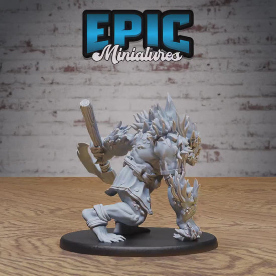 Savage Troll (Large) | Premium DnD Miniatures | High Quality Resin | Orc, Giant, Goblin, Trolls, Wooden Stick, Angry, Rock, Smash, Giant