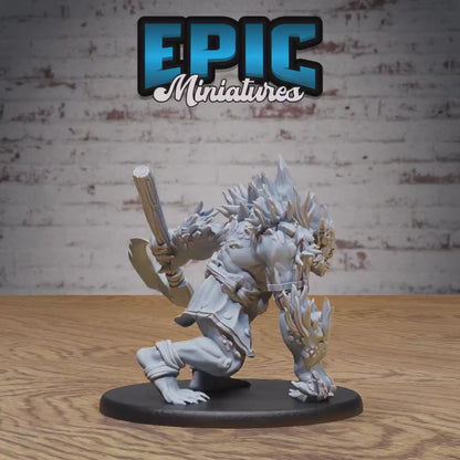 Savage Troll (Large) | Premium DnD Miniatures | High Quality Resin | Orc, Giant, Goblin, Trolls, Wooden Stick, Angry, Rock, Smash, Giant