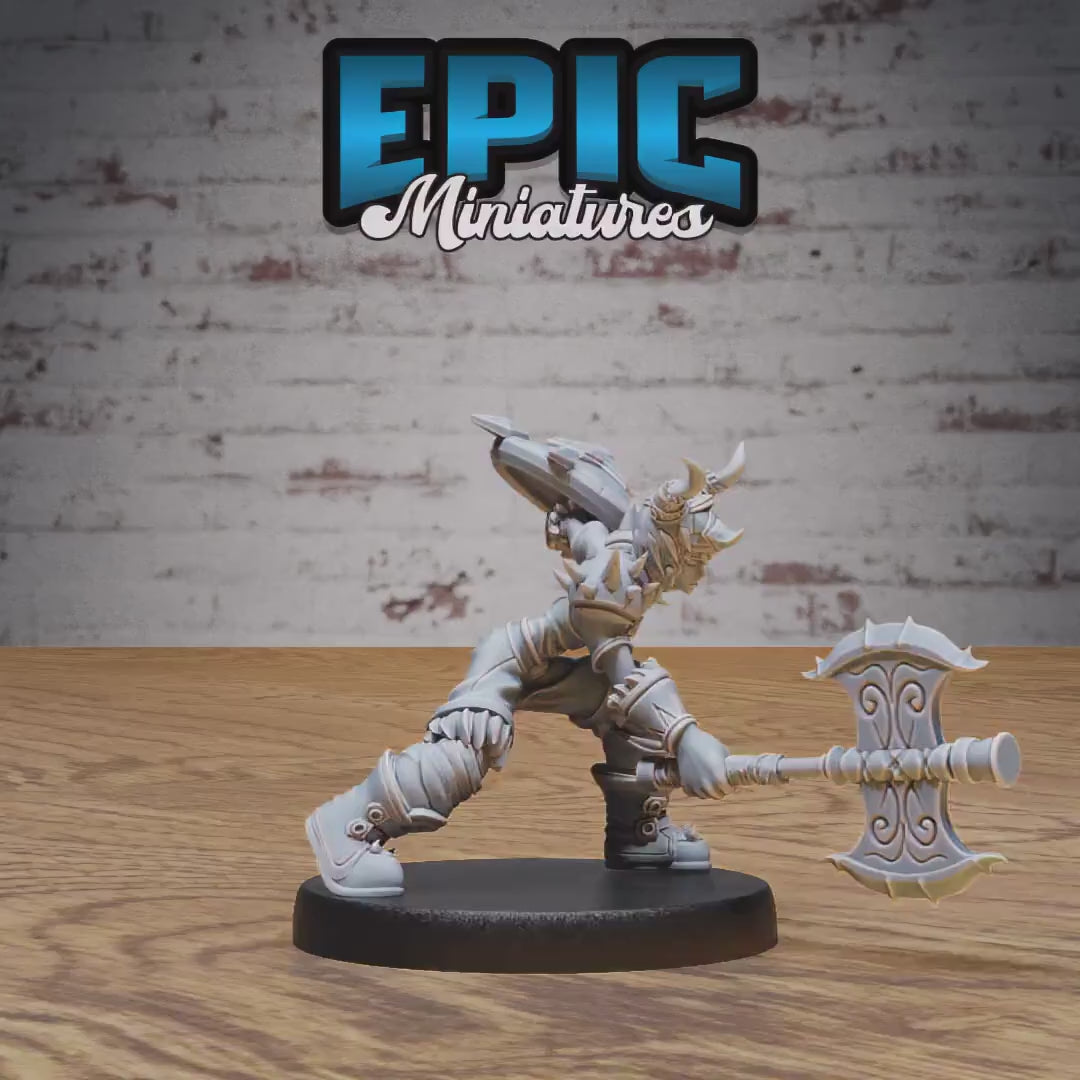 Young Barbarian (Medium) | Premium DnD Miniatures | High Quality Resin | D&D RPG | Male, Elf, Human, Tiefling, Ashton, Anime, Shield, They