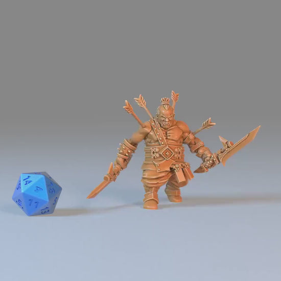Bulky Dwarf Spear (Medium) | Premium DnD Minis High Quality Resin | EPIC 28mm | Fighter Dwarves, Arrows, Sword, Muscular, Short, Barbarian