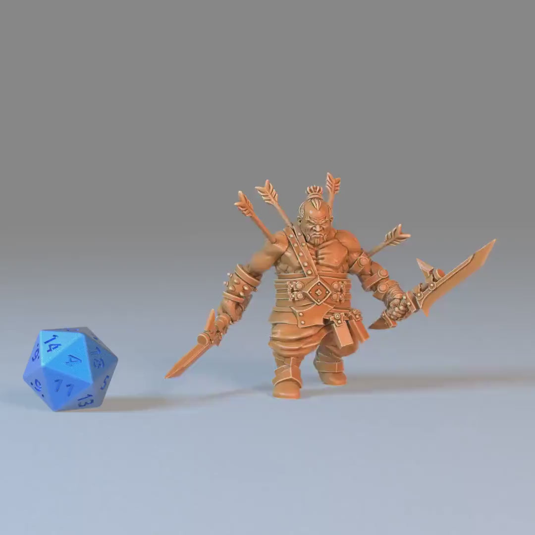 Bulky Dwarf Spear (Medium) | Premium DnD Minis High Quality Resin | EPIC 28mm | Fighter Dwarves, Arrows, Sword, Muscular, Short, Barbarian