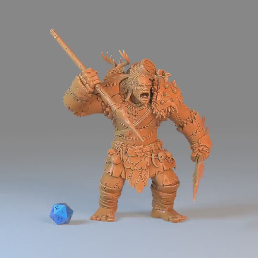 Hill Giant (Huge) | Premium DnD Minis High Quality Resin | EPIC 28mm | Beast, Ogre, Big, Mutant, Hammer, Smash, Attack, Enemy, Beast, Enemy
