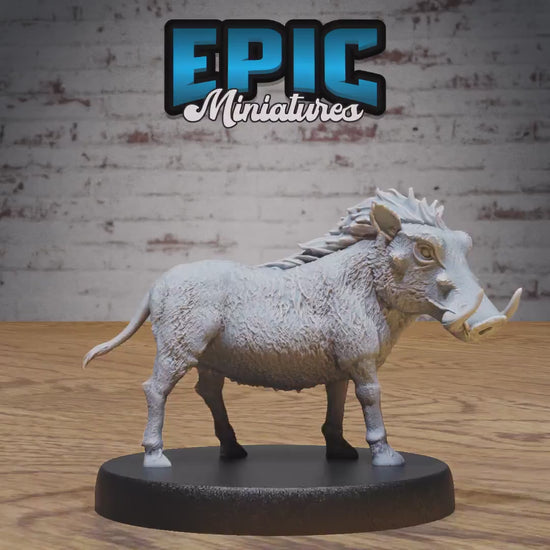 Warthog (Medium) | Premium DnD Miniatures | High Quality Resin | D&D RPG | EPIC | Beast, Creature, Pumba, Hog, Animal, Pig, Boar, Tusk, Pet
