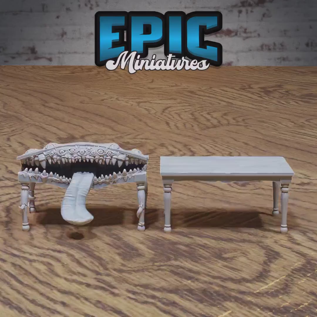 Mimic Tables (Normal & Mimic)| Premium DnD Minis High Quality Resin |Stair Beast Large, Mimics Encounter, Table, Furniture Teeth Enemy